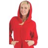 Schlafoverall (Fleece) BRIGHT RED mit Kapuze